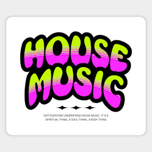 HOUSE MUSIC  - Bubble Outline Two Tone (black/pink/lime) Magnet